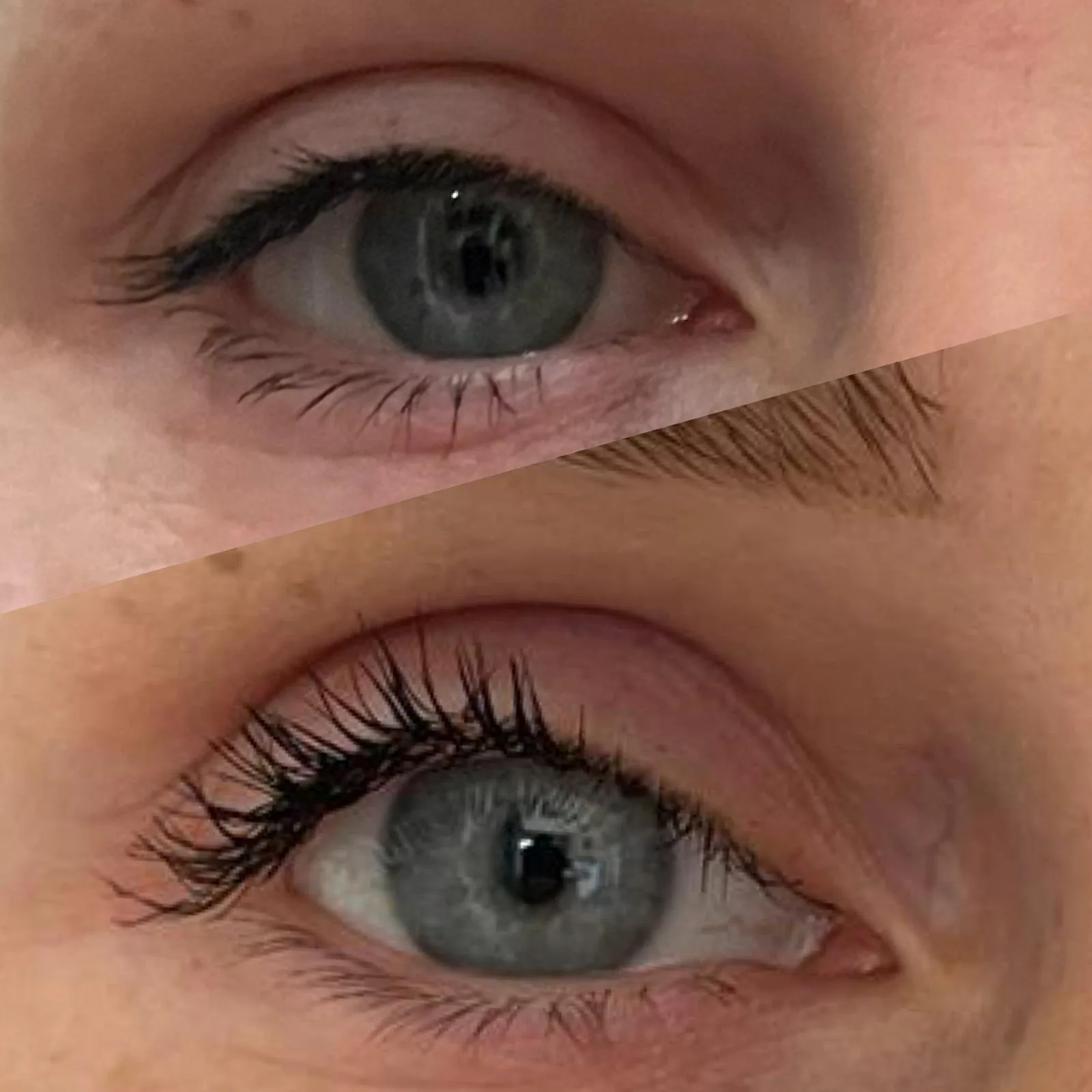 Wimpernverlängerung Vorher-Nachher Ergebnis